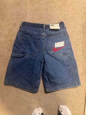 Vintage 90s Nike Carpenter Denim Jean Shorts Baggy Jorts Men's Size 28-29